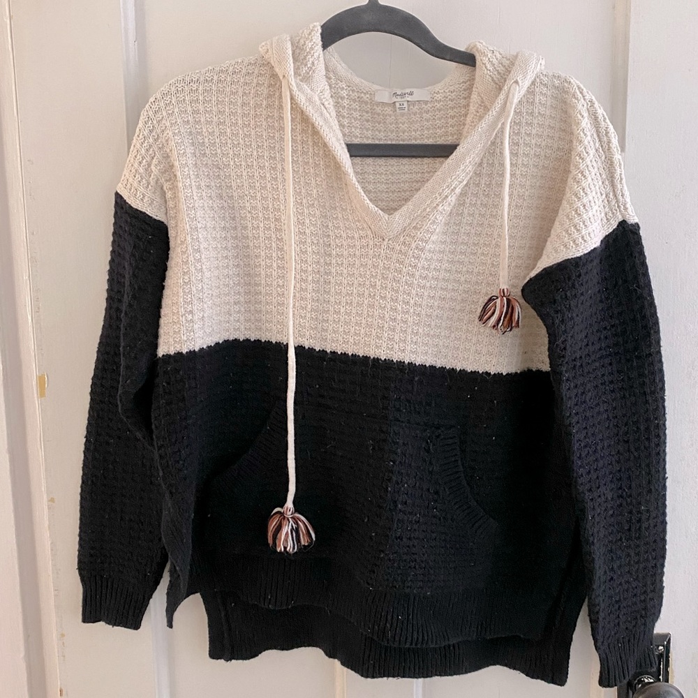 Madewell knit colorblock hooded sweatshirt
